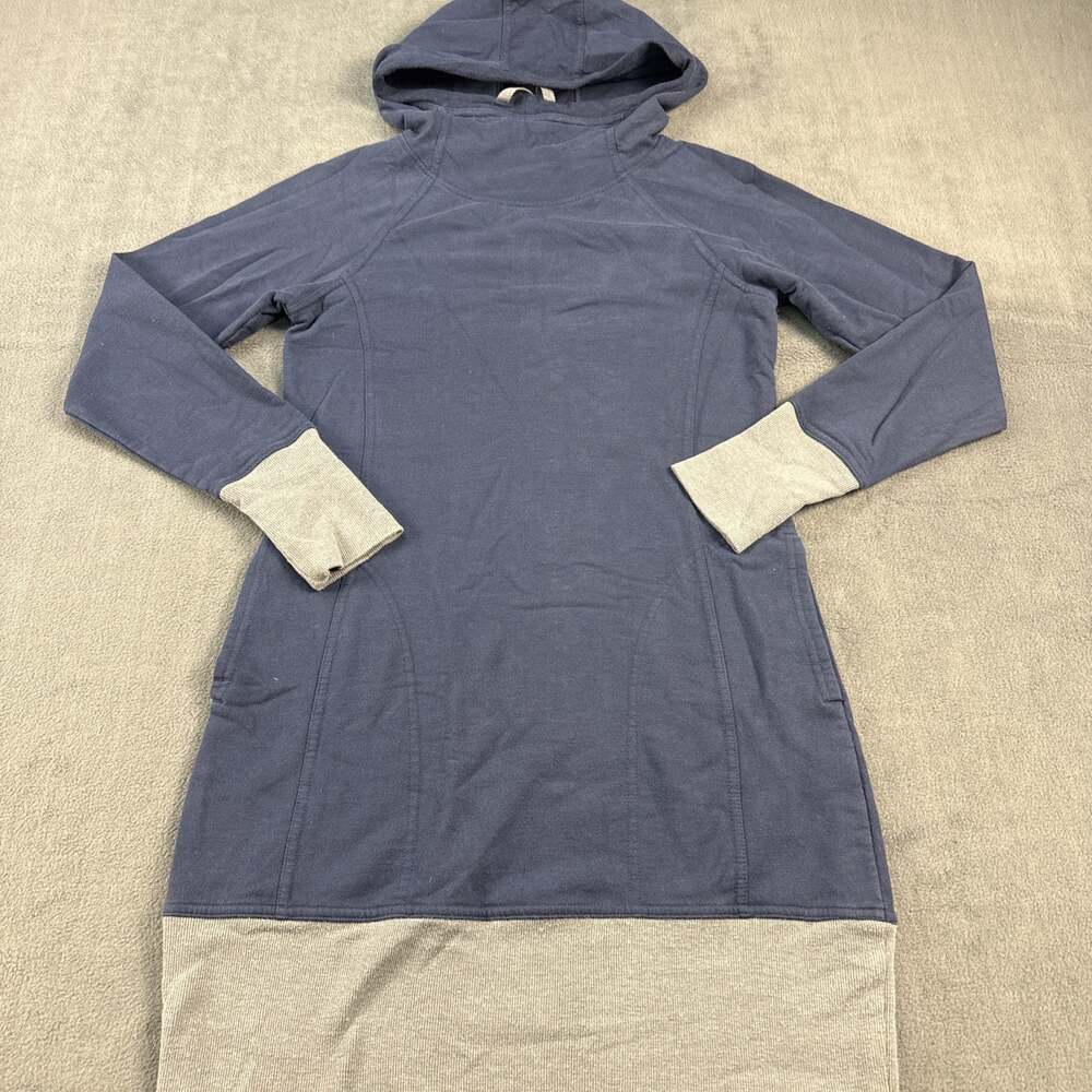 Toad & Co Women’s Size Small Cowl Neck Hooded Dress Pockets Athleisure Navy